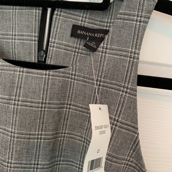 Banana Republic Plaid Bi-Stretch Racer Neck Sheath Dress Size 0 - Picture 6 of 7